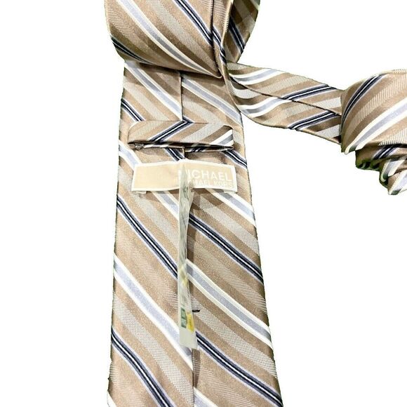 Michael Kors Men's Blue Striped Tie  100% Silk Made in China New With Tag - Picture 6 of 7